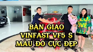 Bàn giao VinFast VF5 bản S màu đỏ cực đẹp. Trả trước 104 triệu. Hỗ trợ nợ xấu nợ chú ý