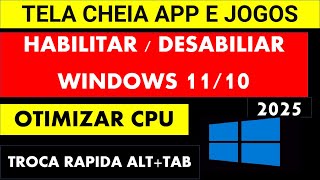 HABILITAR OU DESABILITAR AS OTIMIZAÇÕES DE TELA CHEIA NO WINDOWS 11/10