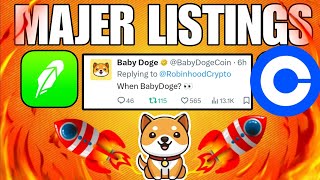 BABY DOGE COIN😱 ROBINHOOD और COINBASE पर LISTING +3600% 😱BRAKING NEWS TODAY PRICE PREDICTION