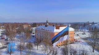 Otepää. Sinimustvalge lipu häll