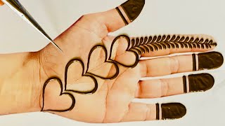 करवा चौथ स्पेशल- Very Easy Simple Heart♥️Shape Mehndi Design-Simple Mehandi Ka Design-Mehndi Designs