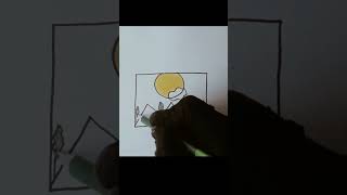 how to draw a beautiful scenery #easydrawimg #drawing #drawingforkids