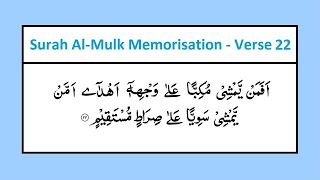 Surah Al-Mulk Verse 22 (Of 30) Memorisation [Arabic Quran]