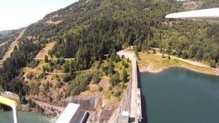 Lookout Point Reservoir at Dexter Oregon - FPV Lake Flying Over Dam