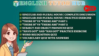 English Grammar Lesson — Understanding Singular and Plural Nouns, There is vs There are...