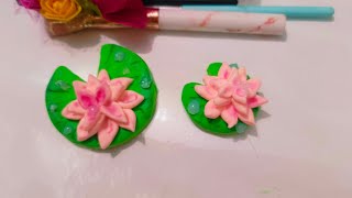 clay diya Lily pad,, ক্লে তৈরী ফুল||