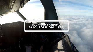 Landing in Faro - Boeing 737-800 Cockpit (4K)