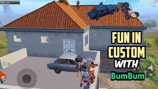 When BumBum Joins Custom Room | Full ON Masti | FUN | Cars Flying | PUBG Mobile |