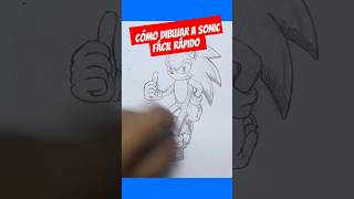 CÓMO DIBUJAR SONIC FÁCIL RÁPIDO #dibujo #dibujaranimales #drawing #aprenderadibujar