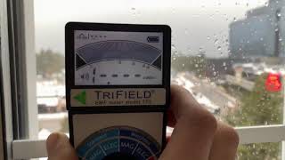 Tahoe 5g? A microwave, hotel window, and my RF meter trifield emf meter