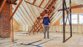 Restoring A $7,000 Hoarder Mansion: Attic Insulation Day