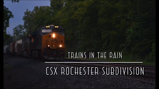 Trains in the Rain on the CSX Rochester Subdivision