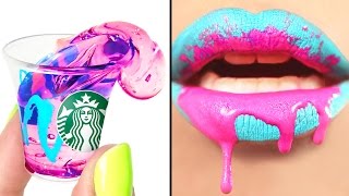 DIY Unicorn Frappuccino LIPSTICK 🦄✨ Slime