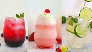 Refreshing Summer Drinks | Strawberry Cream Soda | Blueberry Ginger Refresher | Masala Virgin Mojito