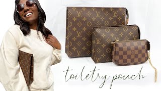 LOUIS VUITTON TOILETRY POUCH 19 vs 26 || What Fits? || Styling