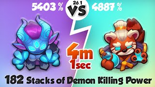 182 Stacks of Demon Killing Power | PVP Rush Royale