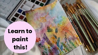 Detailed Tutorial for the Watercolour Pastel Painting | Make this beautiful art piece 🦋🌸