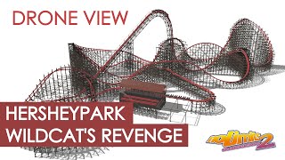 [NL2] Hersheypark - Wildcat's Revenge Offride [Drone View] - Hybrid Coaster 2023