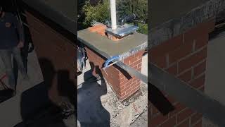 Concrete Capped  Brick Masonry Chimney Rebuilt Steel forms