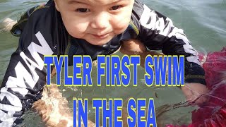 TYLER FIRST TIME SWIMMING IN THE SEA - Philippines vacation 2019