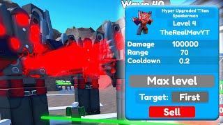 MAXED OUT HYPERCHARGED TITAN! (Toilet Tower Defense)