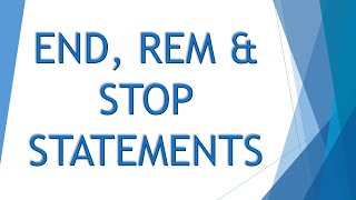 END Statement, REM Statement, STOP Statement | BASIC Statements | Computer 10th Matric Urdu | ES