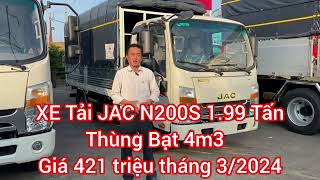 Giá Xe Tải JAC N200S 1.99 tấn Tháng 3/2024 Khuyến Mãi 30 Triệu Xe Có Sẵn Giao Chỉ 100 Triệu Nhận Xe