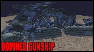 DOWNED CLONE GUNSHIP ~ Epic Last Stand Defense - Men of War Star Wars Mod