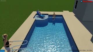 Modern Pool With Sunshelf, Acrylic Deck & Propane Heater