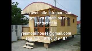 casa mobila izolata, casa pe roti izolat, casa din lemn