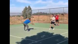 Richard Gasquet one handed Backhand practice with his trainer in 2021 #RichardGasquet #Tennisplayer