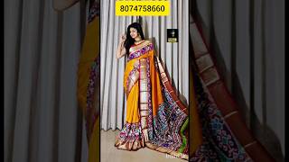 Beautiful #dola silk sarees with nice contrast ikkat border at Price: 755+$