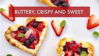 Heart Shaped Orange-Berry Rustic Tarts