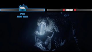 Godzilla (2014) Brightened - Godzilla vs Mutos, with Healthbars (3/3)