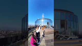 Insta360 Bullet Time with 3 persons on our radio station rooftop in Frankfurt