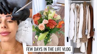 VLOG | New Tattooed Brows, Fall Wardrobe Organization & Dinner Party Prep | Annie Jaffrey