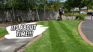 Tidying up my OVERGROWN lawns // first cylinder mow on front lawn!!