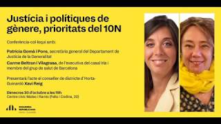 Conferència: Justícia i polítiques de gènere, prioritats del 9N.