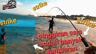 Nggak nyangka spot pinggiran banyak Sambaran‼️Strike Barracuda@LombokFishing#mancing