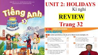 Tiếng Anh 5 MỚI,  smart start 5, Unit 2 Holidays, REVIEW, studentbook | Learn English with me