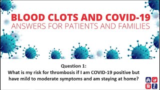 Question 1: What is my risk for Thrombosis if I am COVID-19 with mild/moderate symptoms and at home?