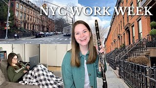 Work Week in NYC | making music & videos, arts marketing, subway musicians, self esteem chat