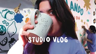 studio vlog ☺ shop update & painting a mural!