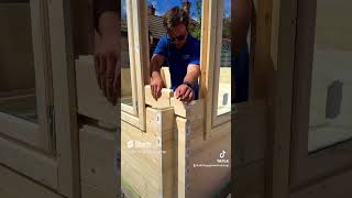 Satisfying log cabin building #logcabins #cabinbuilding #tinyhome #diy #cabinconstruction #shorts