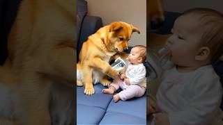 Dog Take Care Of Little Baby AI Video | #ai #aiviral #ytshorts #shorts #funny