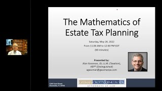 THE MATHEMATICS OF ESTATE TAX PLANNING