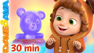 🤗 Five Little Gummy Bears and More Nursery Rhymes | ABC Song | Baby Songs by Dave and Ava 🤗