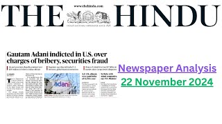 22 November 2024 || The Hindu Newspaper Analysis || 22 November 2024 Current Affairs