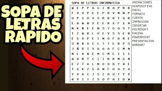 ✏️ Cómo hacer UN SOPA DE LETRAS RÁPIDO Y FÁCIL ✏️