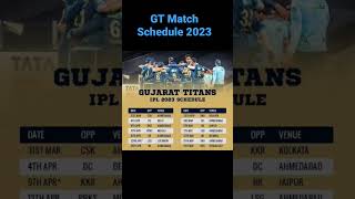 GT 2023 Match Schedule